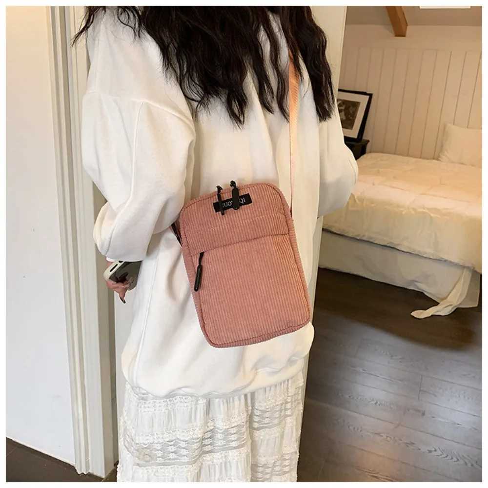 Fashion Corduroy Womens Crossbody Bag Casual Sports Student Mobile Phone Small Shoulder Bag Solid Color Female Handbag 2024 New Y250730