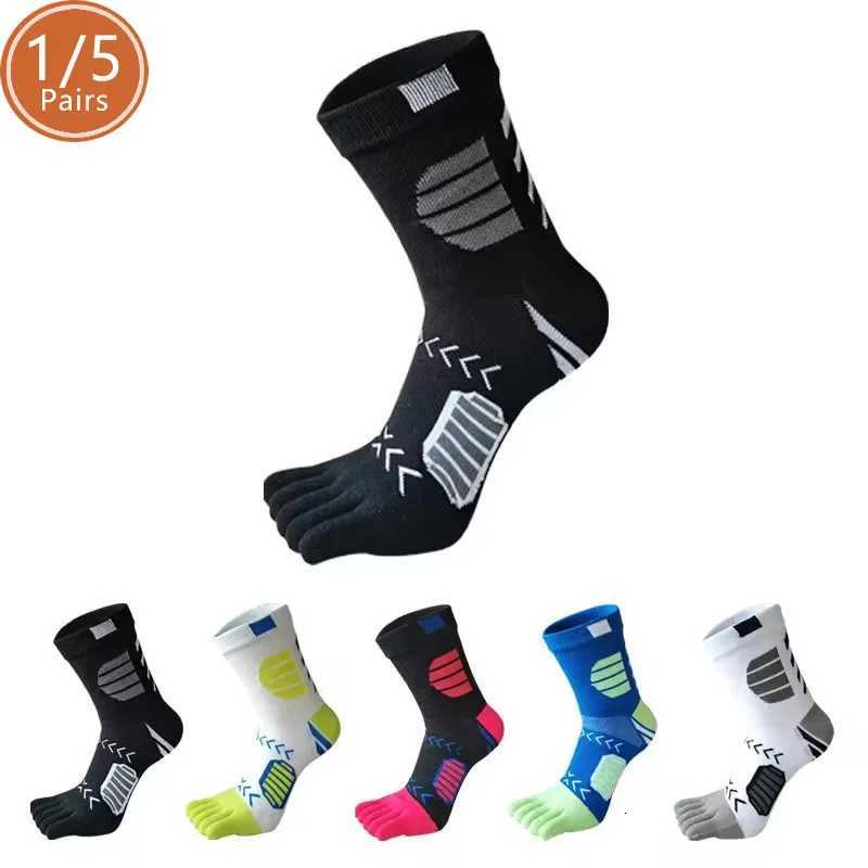 1/5 Pairs Sport Toe Socks Compression Cotton Sweat-Absorbing Deodorant Bike Marathon Fitness Outdoor Basketball 5 Finger Socks Z250731