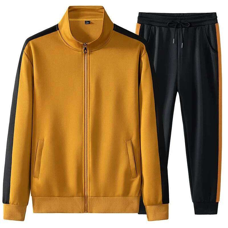 2024 Spring Autumn Men's Casual Cardigan Sweatshirt 2-piece Set Sports Suit Loose-fit Stand Collar Korean Style