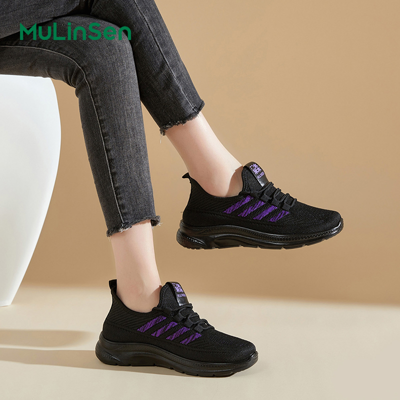Mulinsen mesh shoes women's casual sports shoes women's breathable and deodorizing middle-aged mother shoes lightweight and comfortable outd