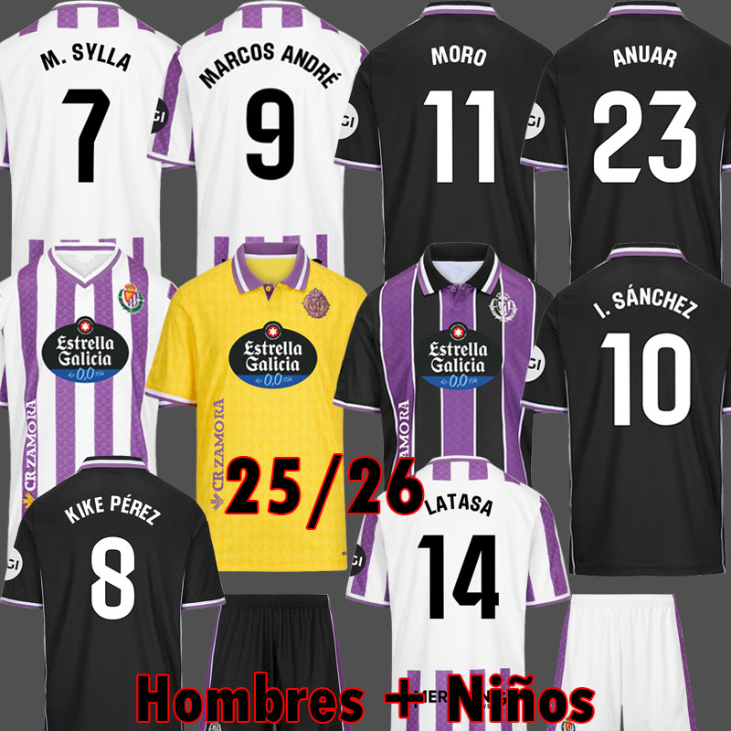 25 26 Real Valladolid soccer jerseys MARCOS ANDRE ANUAR IVAN SANCHEZ camisa de futebol Real Valladolid CF men kids 2025 2026 SYLLA FOOTBALL SHIRTS MONCHU ANUAR kits
