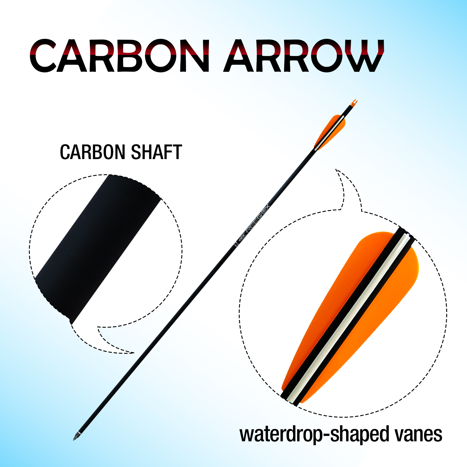 Hunting Arrows 30inch Carbon Arrows for Archery 6.2mm Targeting Arrows (Pack of 6)