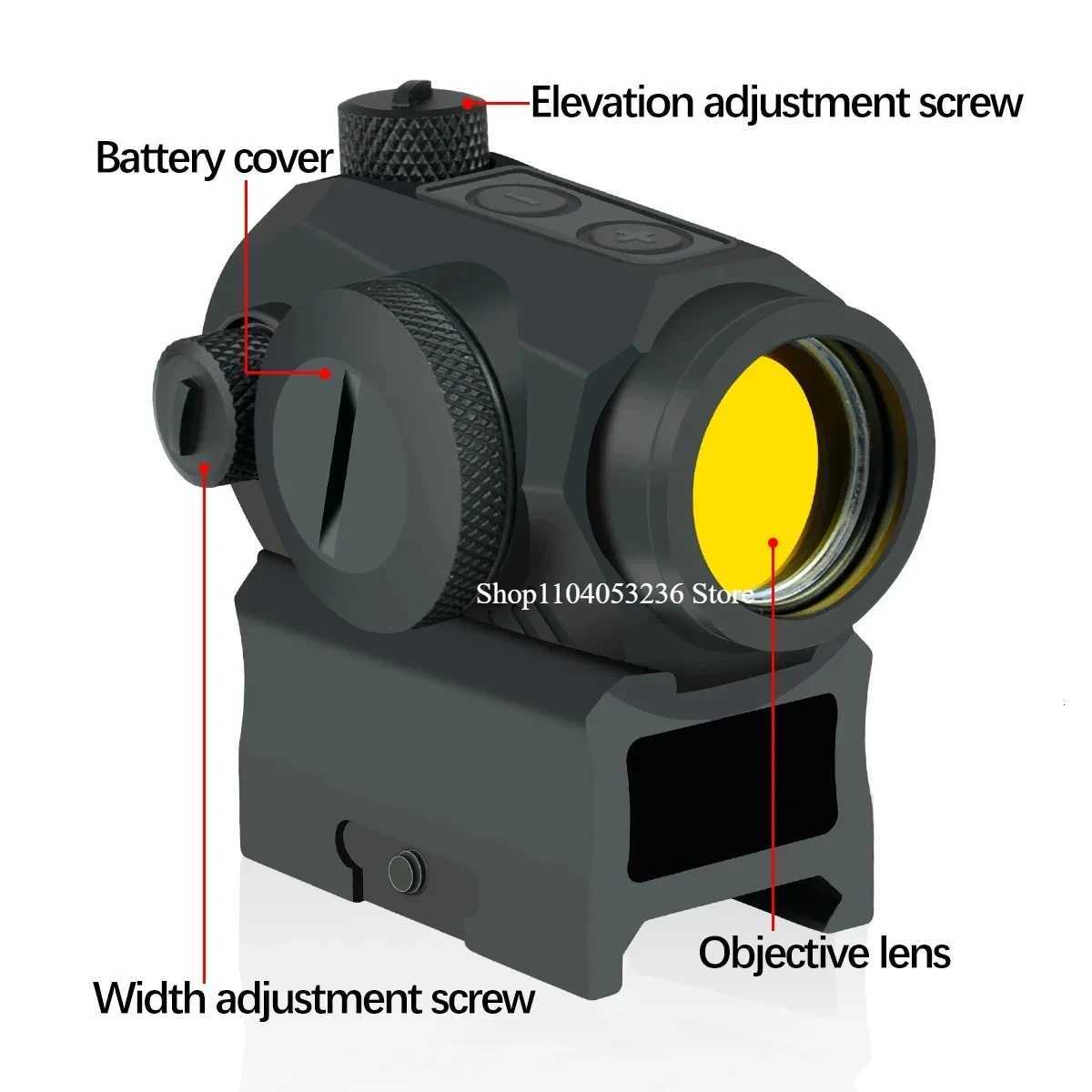 Tactical R5 1x20mm Red Dot Sight 2 MOA Compact Hunting Rifle Optic Shooting Shockproof Waterproof for 20MM Rail 1 1 R250730