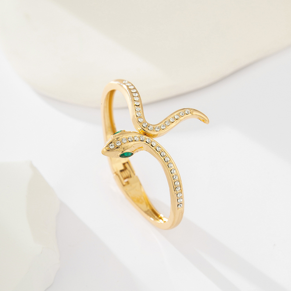 Designer Bracelet Snake Limited Edition Bracelet With Inlaid Diamonds Snake Bone Shape Bracelet Cross-border Open Madam Spring Bracelet Fashion Export