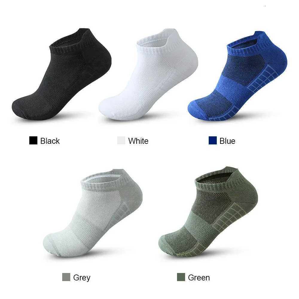 5 Pairs Short Socks Men Sports Running Socks Man Athletic Fitness Comfortable Mesh Casual Breathable Ankle Socks Black EU 38-45 Z250731