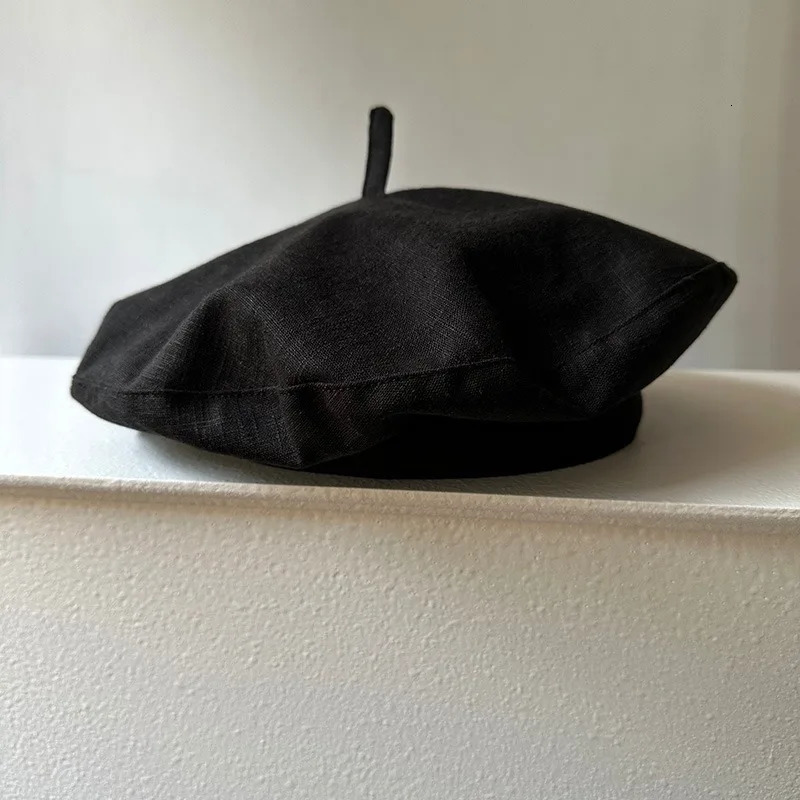 Linen Beret Spring And Summer Breathable Lightweight Fashion Versatile Casual Hat Female Literary Painter Hat 250730