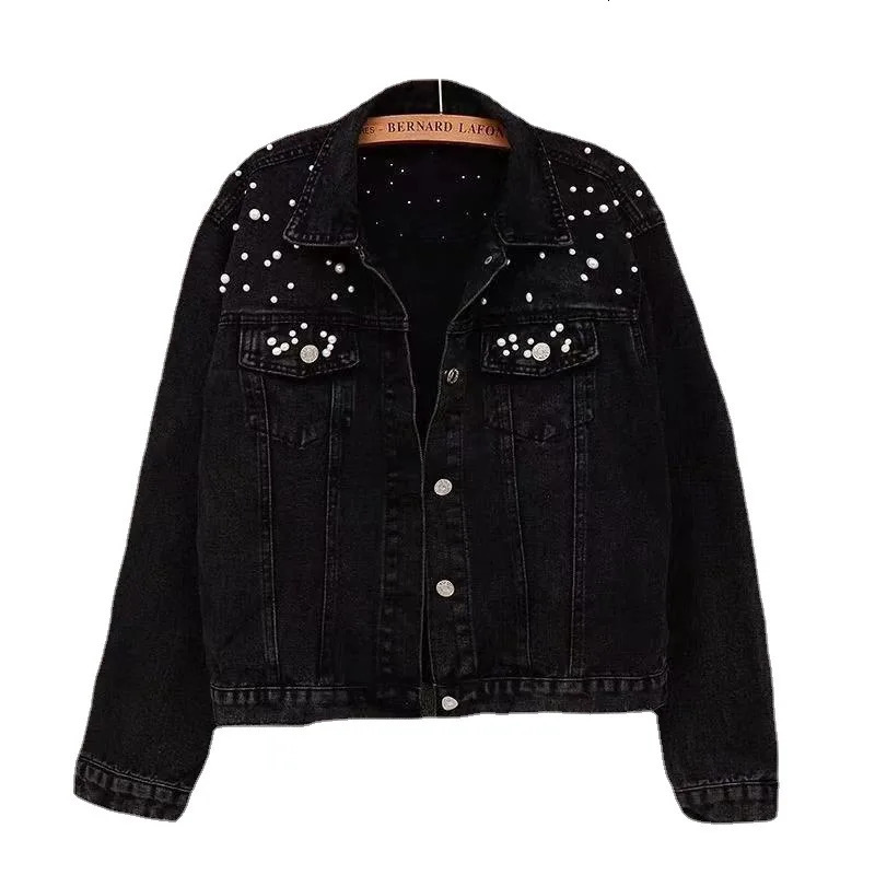 Denim Coat Women Turn Down Collar Single Breasted Full Sleeve Jackets Loose Casual Regular Short Jacket 250730