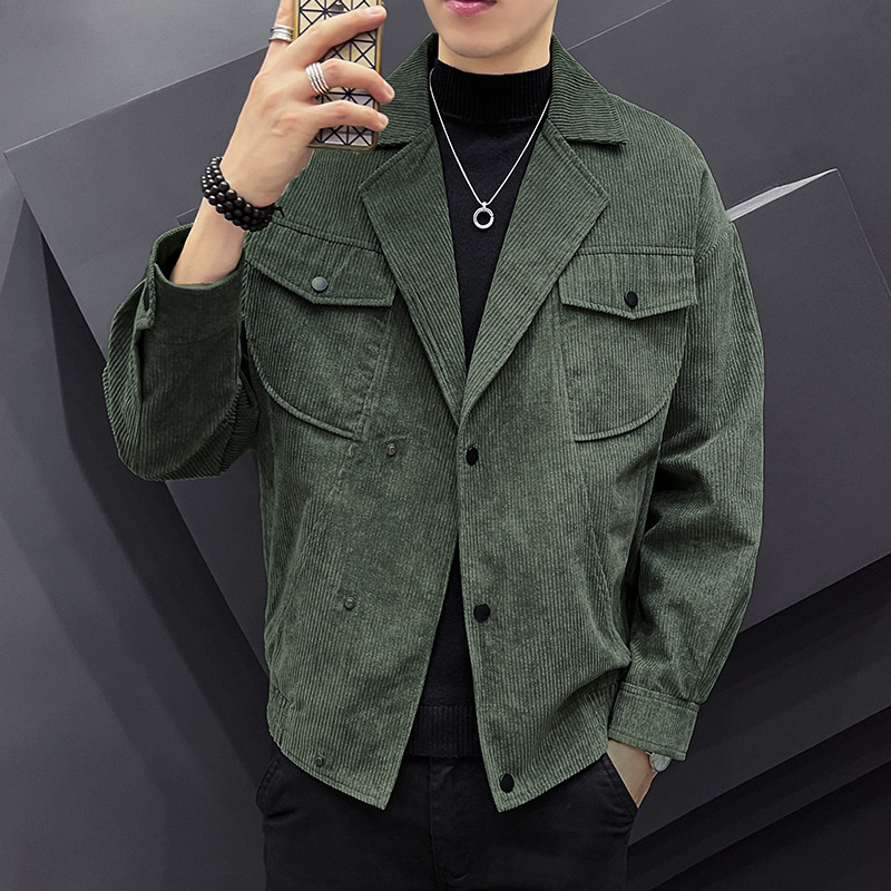 Autumn men's long-sleeved jacket jacket Korean casual slim tooling was thin fashion trend corduroy jacket