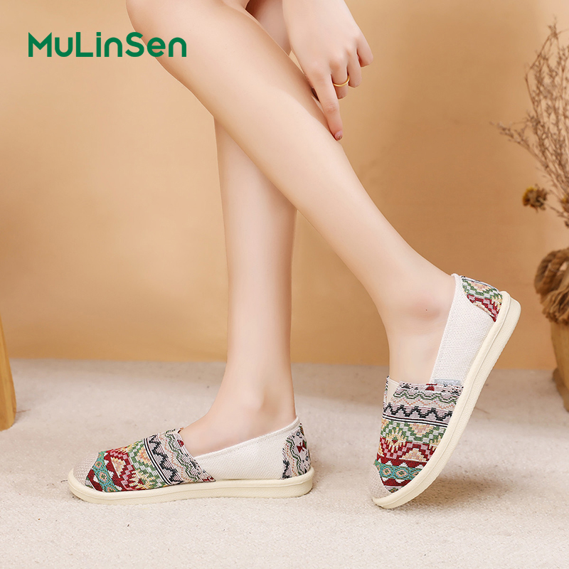 Mulinsen Old Beijing cloth shoes women's 2025 new slip-on lazy mom shoes summer breathable handmade fisherman shoes