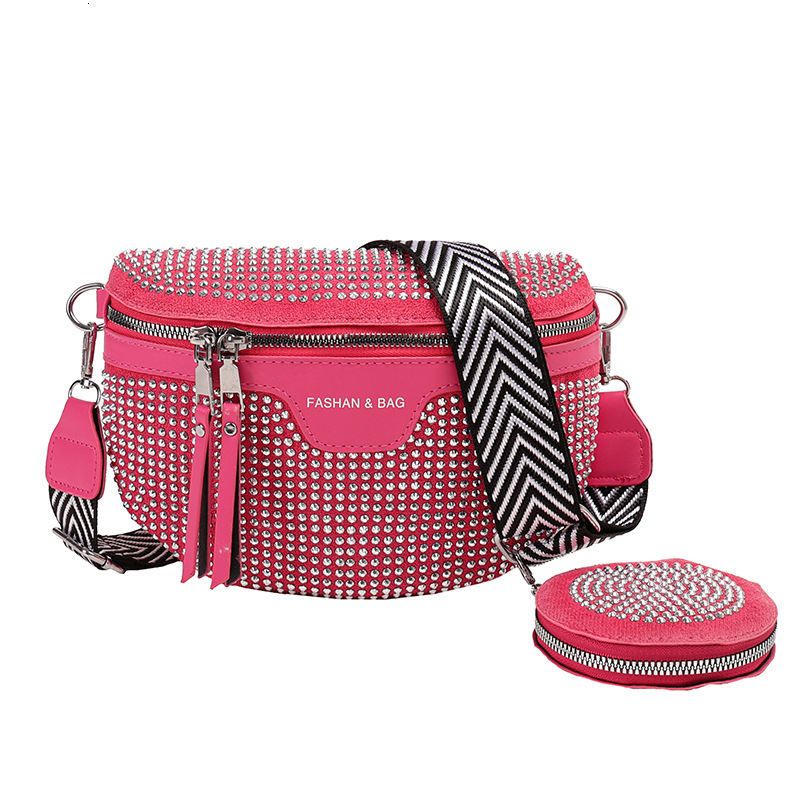 2024 New Ins Super Hot Internet Celebrity Women's Stylish Waist Fashionable Personality Trendy Rhinestone Single Shoulder Crossbody Bag ddmymoon