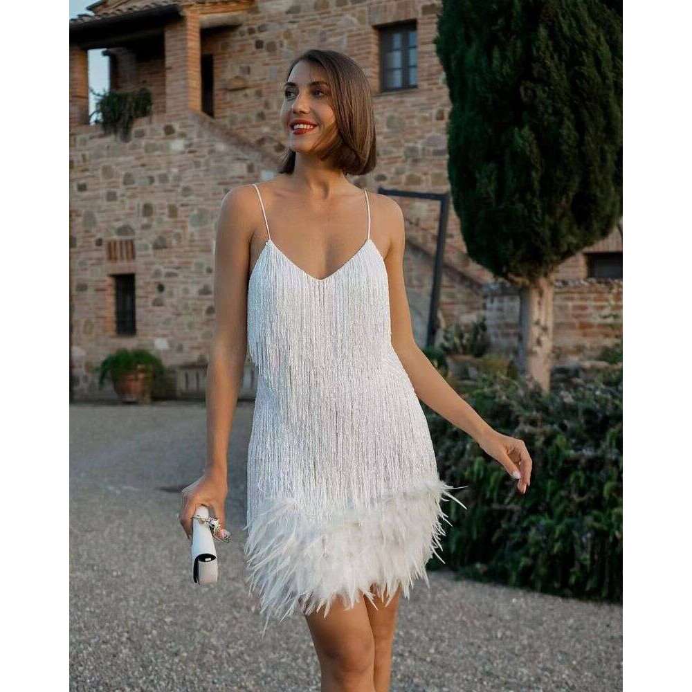 New Fashion Tassel Sequin Feather Ing Color Dress Hot Spot Women