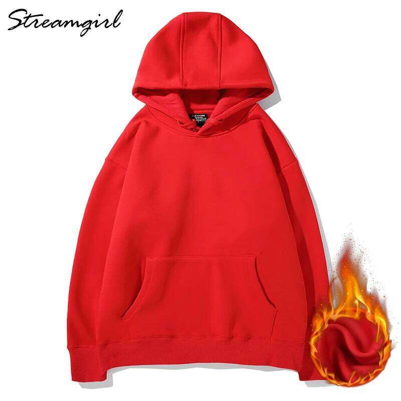 Winter Fleece White Sweatshirt Hoodies Vintage Hoodie Casual Warm Veet Sweatshirts For Women Top Hooded Jacket