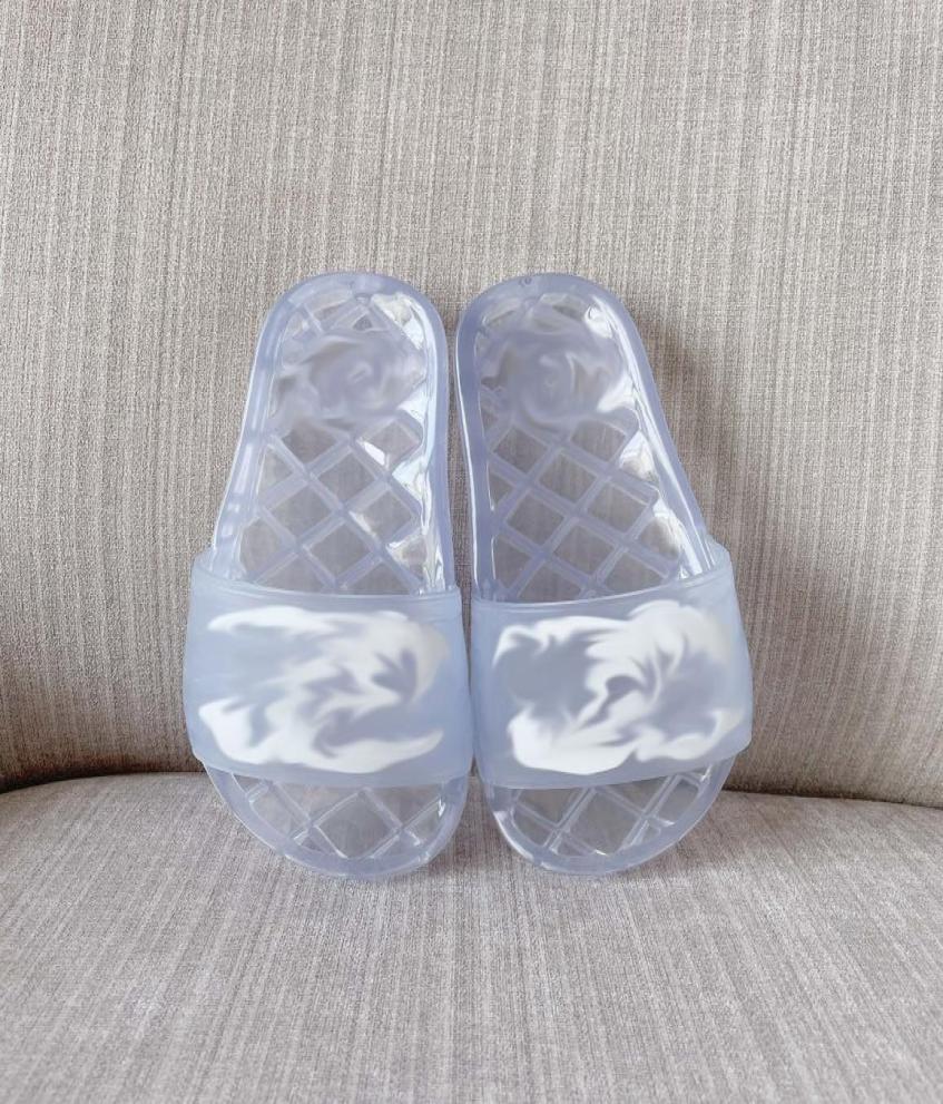3 Colors Transparent Diamond Sole Women Slippers Designer Sandal Clear Jelly Slides Summer Beach Shoes Platform Mules Slip Slider 4619363