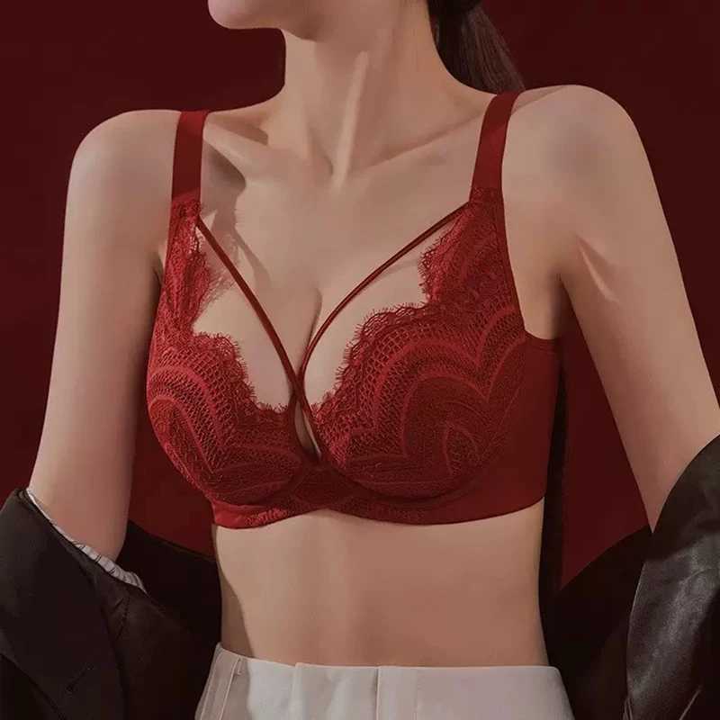 Large Breasts Show Small Sexy Lace Underwear For Women With Soft Steel Rings To Collect The Extra Breasts On The Large-size Bra Z250730