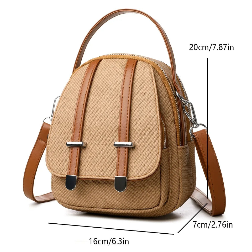 Small Shoulder Bags for Women Soft PU Leather Crossbody Bag Multifunction Messenger Casual Tote Lady Two Layers Handbag Sac 250725