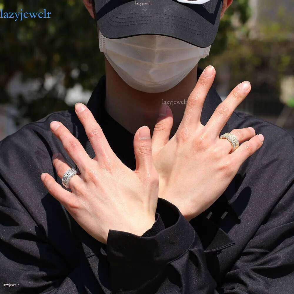 Hip Hop Rotable Cuban Gold Fashion Personality Trendy Ring moissanite dia gold sterling sier cuban women ring