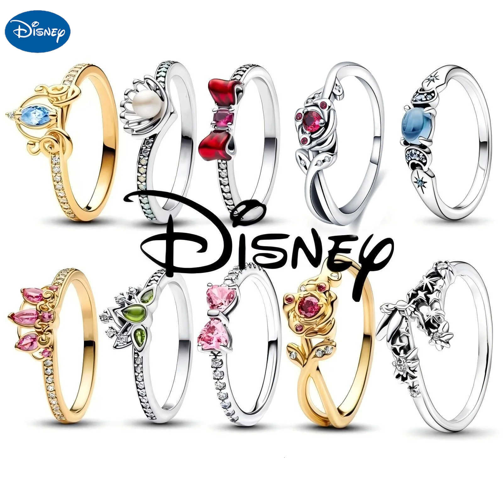 Disney 2025 Classic Princesses Ring For Original Pan Jewelry Women DIY Gifts Womens Ring En Fashion Woman Jewelries Luxury Jewelry W20250731