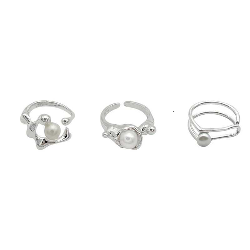 FOXANRY Pearl Couples Rings for Women Couples New Fashion Vintage Handmade Hollow Geometric Birthday Party Jewelry Gifts y250730