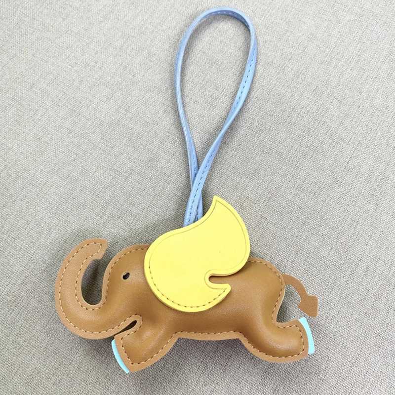 Trendy Designer PU Leather Wing Flying Elephant Keychain Pendant Decoration for Ladies Bag Charm Accessory Ornament Gift Y250731