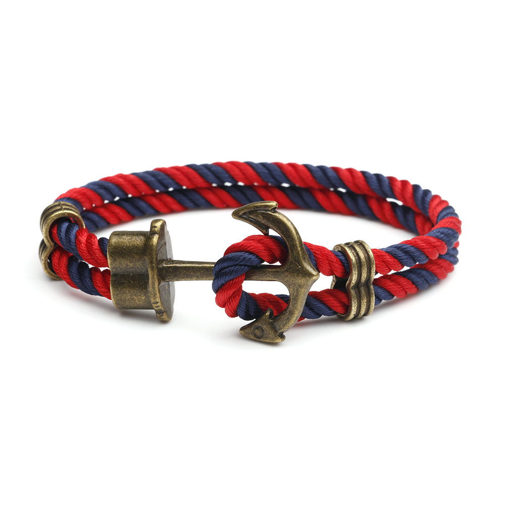 Navy Anchor Bracelet European And American Street Fashion Retro Handmade Designer Bracelet Unisex Couple Bracelet Trendy Men's Madam Personalized