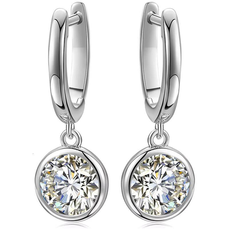 Simple Design Jewelry 2ct VVS1 D Color Dangle 925 Sterling Silver Drop Earrings for Women Platinum Plated Luxury Jewelry
