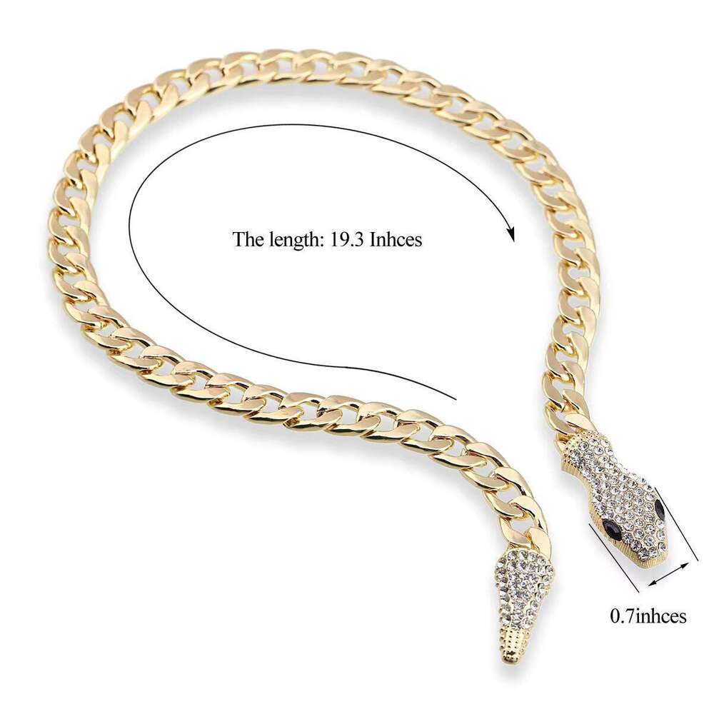 European American Style Custom Full Dia Magnet Buckle Snake Pendant Necklace Cross-Border Fashion Alloy Buddhism Accessory