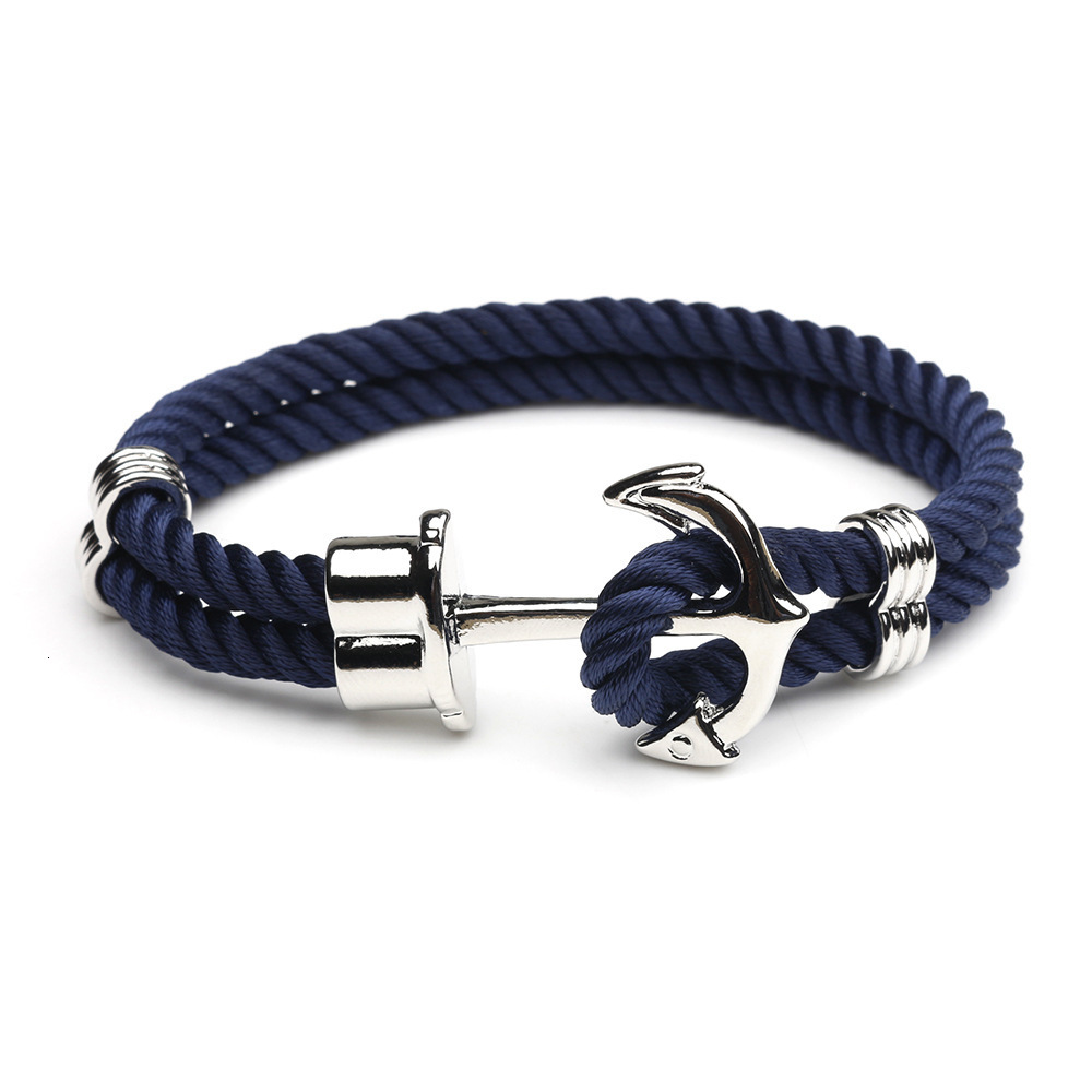 Navy Anchor Bracelet European And American Street Fashion Retro Handmade Designer Bracelet Unisex Couple Bracelet Trendy Men's Madam Personalized