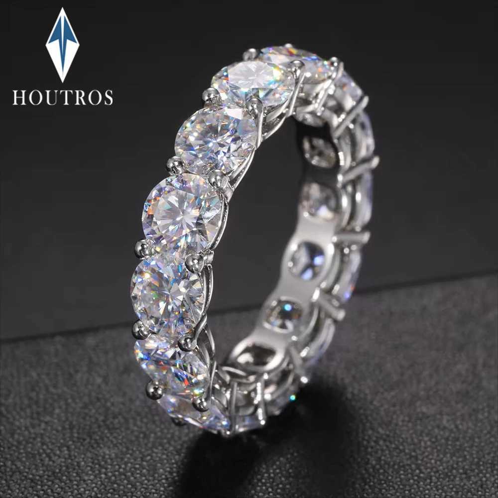 5mm D Color Moissanite Row Ring 925 Sterling Silver Diamond Wedding Band Rings For Women Certified Fine Jewelry Gift Houtros y250730