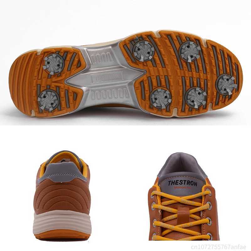 Waterproof Golf Shoes Wen Spikes Golf Sneakers Gym Walking Shoes With Spikes Cfortable Training Golfing Spiked Shoes Leather Y250731