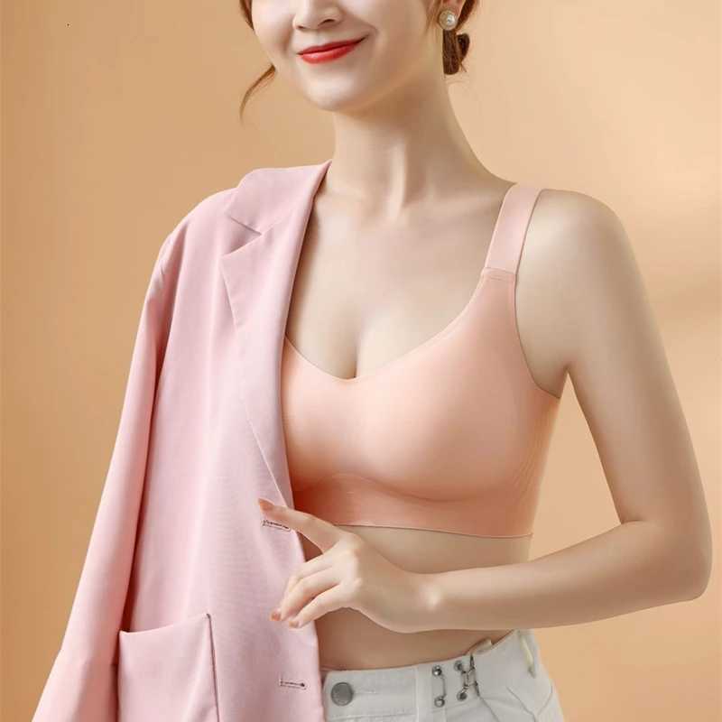 Beautiful Back Large Size Soft Support Push-up Bra For Women Seamless One-piece Wire-free Adjustable Sports Thin Bra Z250730
