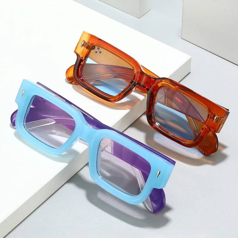 2025 Fashion High Quality Square Orange Sunglasses For Women Men Designer Thick Frame Sun Glasses classics Eyewear