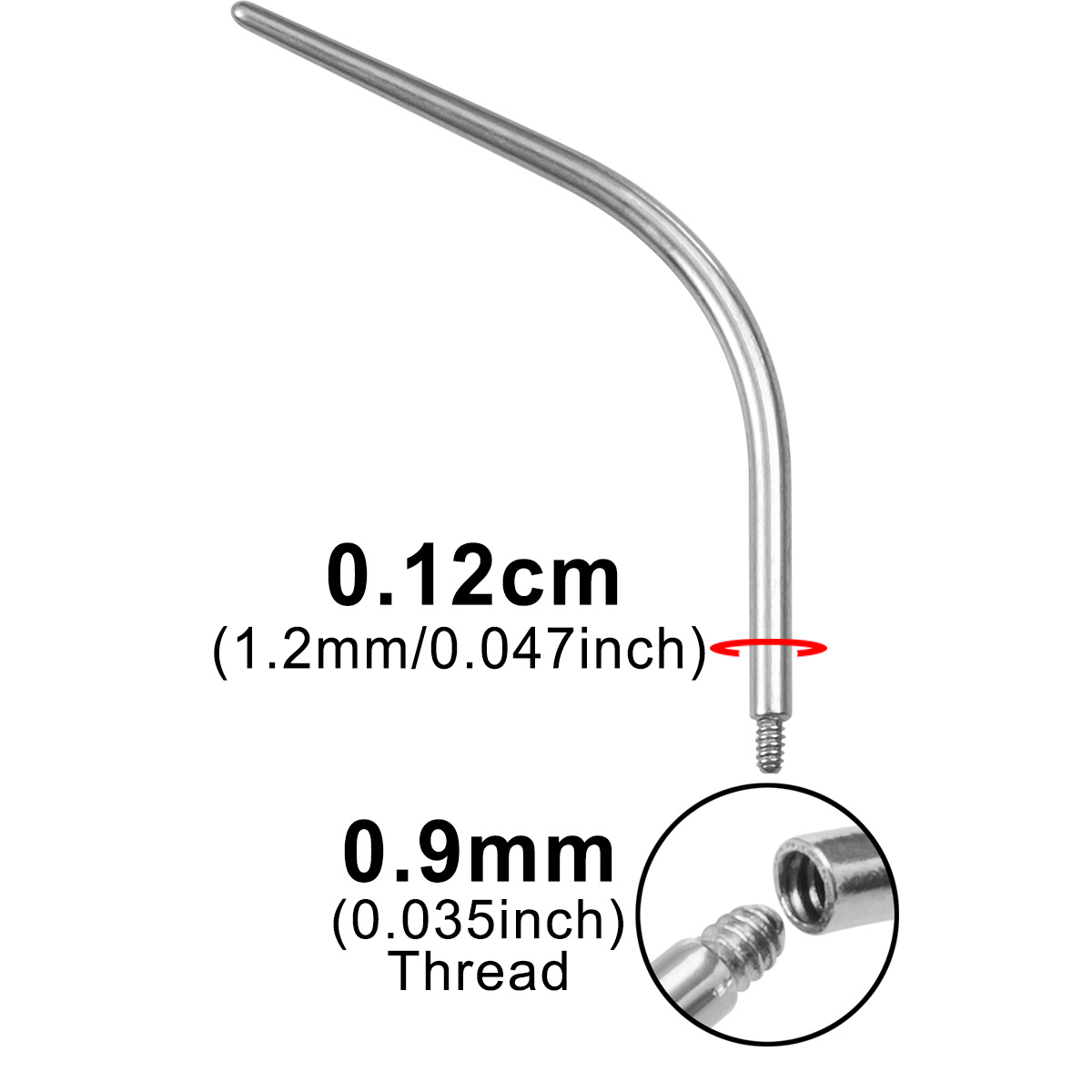 Bending rod puncture guide rod stainless steel connecting rod human puncture jewelry ear bone ring wholesale