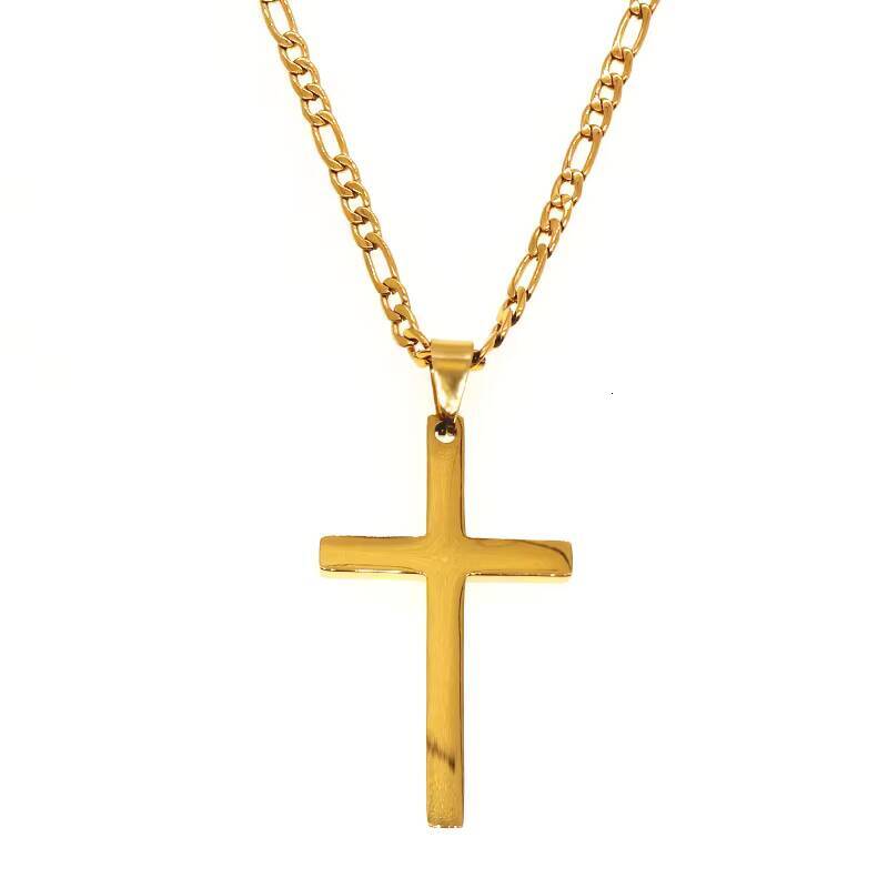 JY Fashion Hot Simple Stainless Steel Necklace 18k Gold Dainty Cross Necklace for Men Cross Necklace Women Jewelry