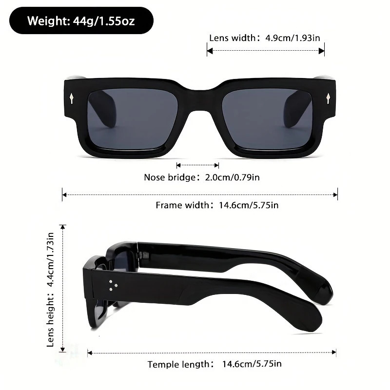 Vintage Style Square Sunglasses Men UV400 Shade Sun Glasses Desgin Y2K Plasic Eyewear Accessories 250729