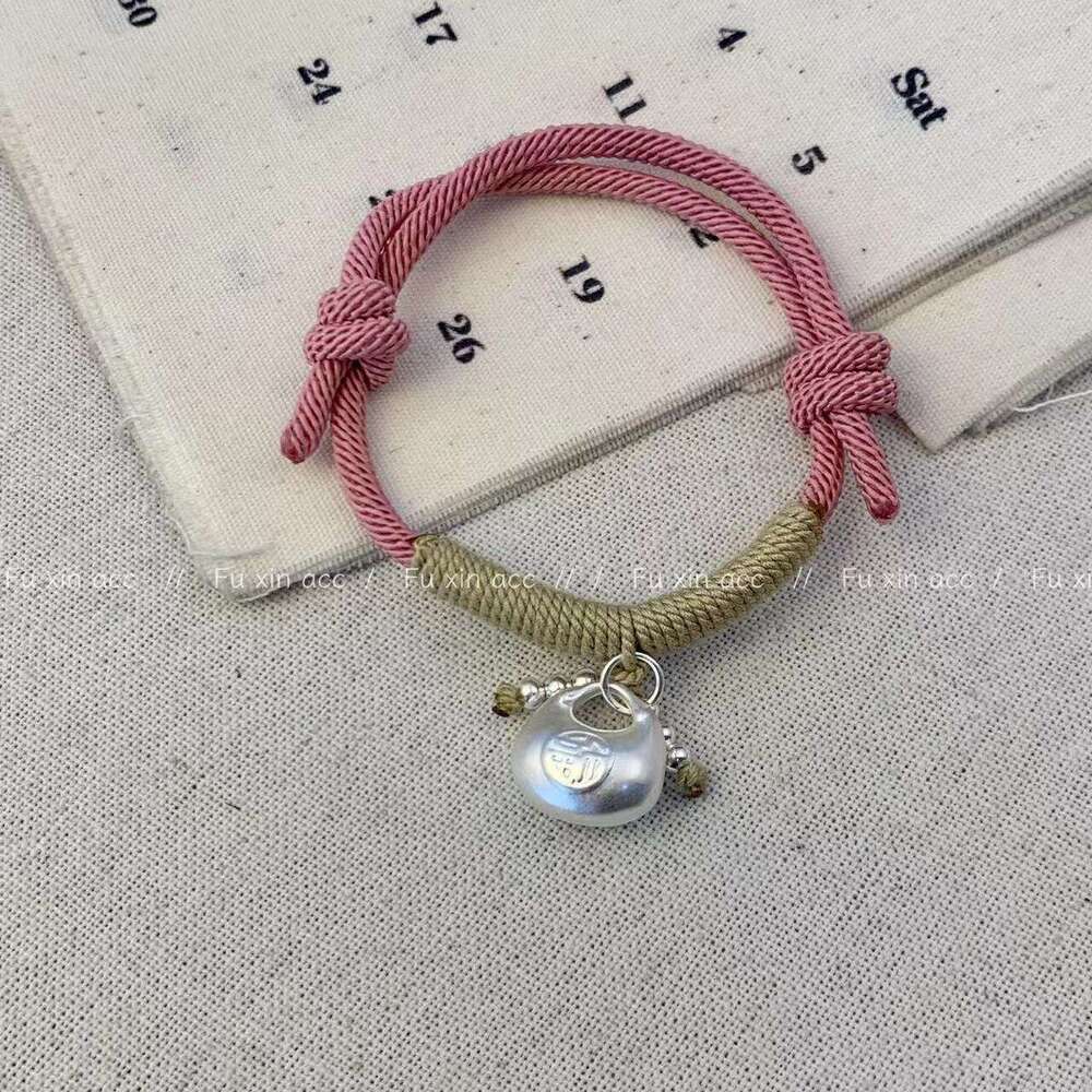 Light Niche New Chinese Braided Rope Little Fat Fu Pendant Bracelet Versatile Exquisite Layered Wristband Sweet American Style Hand Jewelry d67