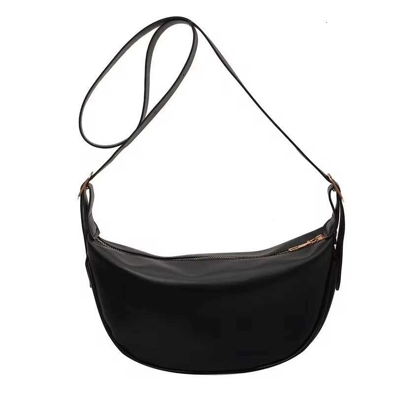 New FAshion Womens Hobos Sac Soft Leather Shoulder Messenger Bags for Women Wide Feamel Half Moon Purse and Handbags Y250730