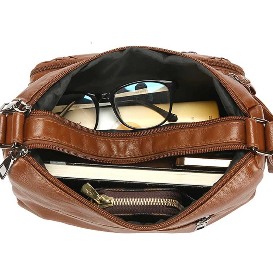 Soft Pu Leather Crossbody Bags for Women 2025 Female Multi Pocket Shoulder Bag Purses and Handbags Designer Messenger Sac Y250730