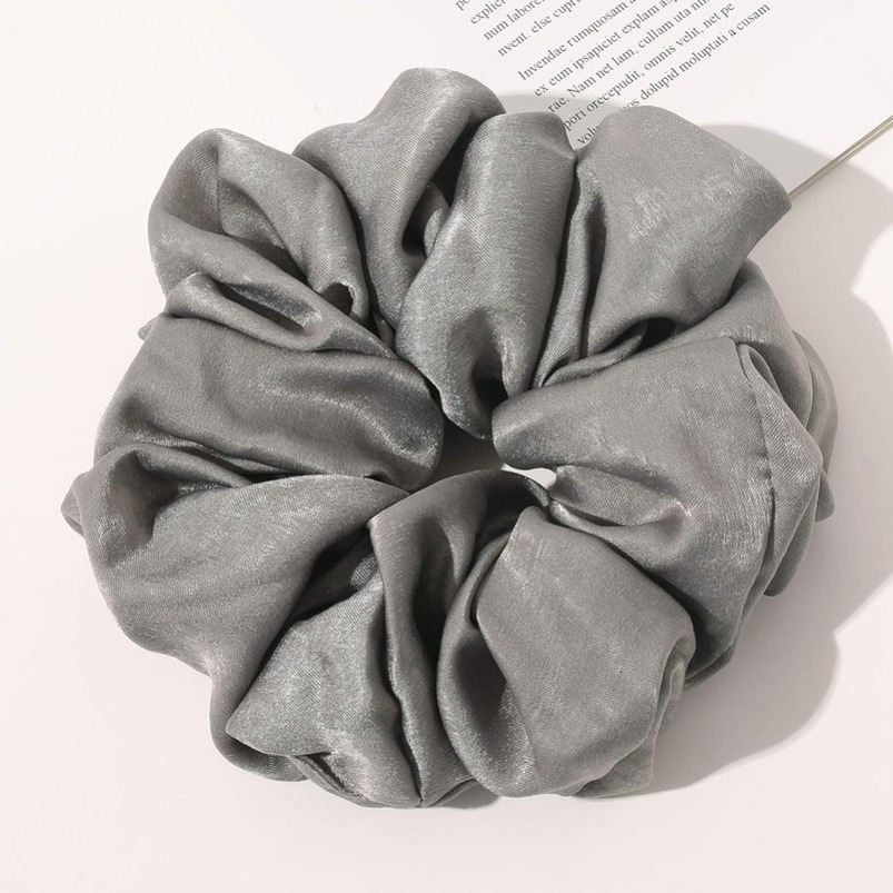 Scrunchies Ties Women - Big Silk Satin Scrunchie Exra Large Jumbo Gaint Oversized Cute Scrunchy Curl Thick Ligas Para el Cabello De Mujer Decorations 