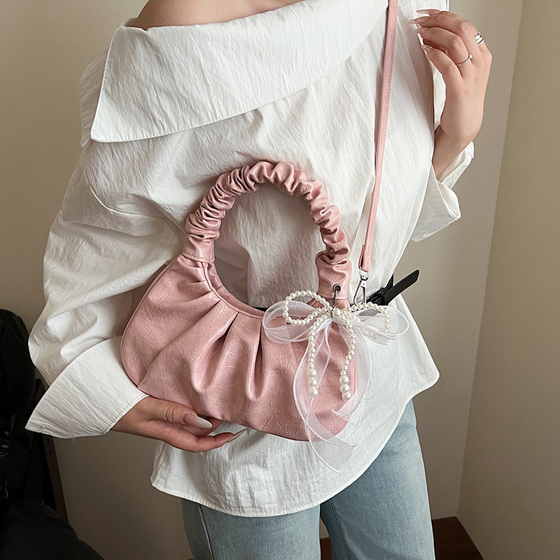 2025 new candy colored pleated cloud bag designer armpit bag shoulder bag