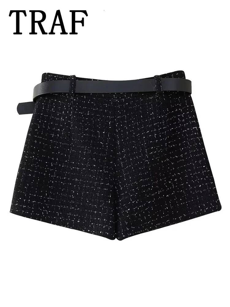 Belt Shorts Skirts Sets for 2 Pieces 2024 New Fashion Tweed Vest Coat Elegant Suit Two Piece Set Women Outfit dongdumaoyi