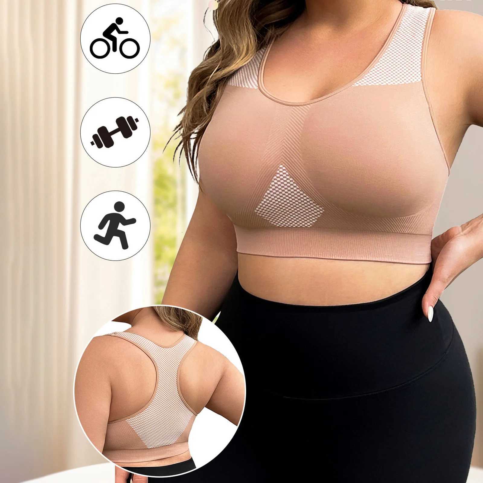 3XL Plus Size Sports Bra Women Seamless Sexy Push Up Fitness VEST Contrast Color U-NeCK Workout RacerbaCK Tank Tops Z250730