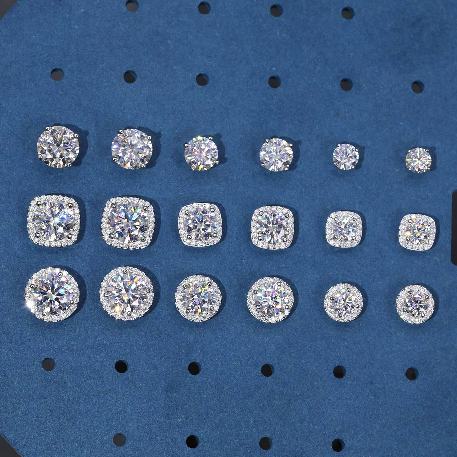 New Dropshipping Jewelry GRA Certificate Fashion 925 Sterling Silver VVS Moissanite Diamond Magnetic Earrings for Men