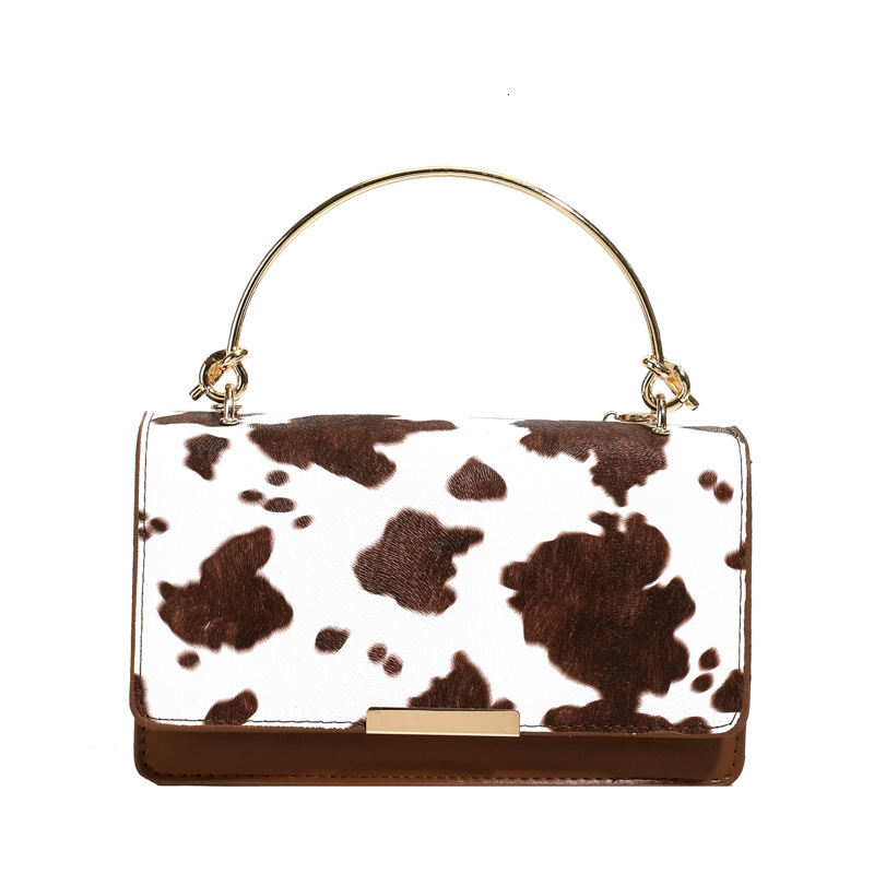 Niche Design Cow Print Handbag for Women 2025 New Simple Fashion Single Shoulder Crossbody Stylish Small Square Bag Trendy ddmymoon