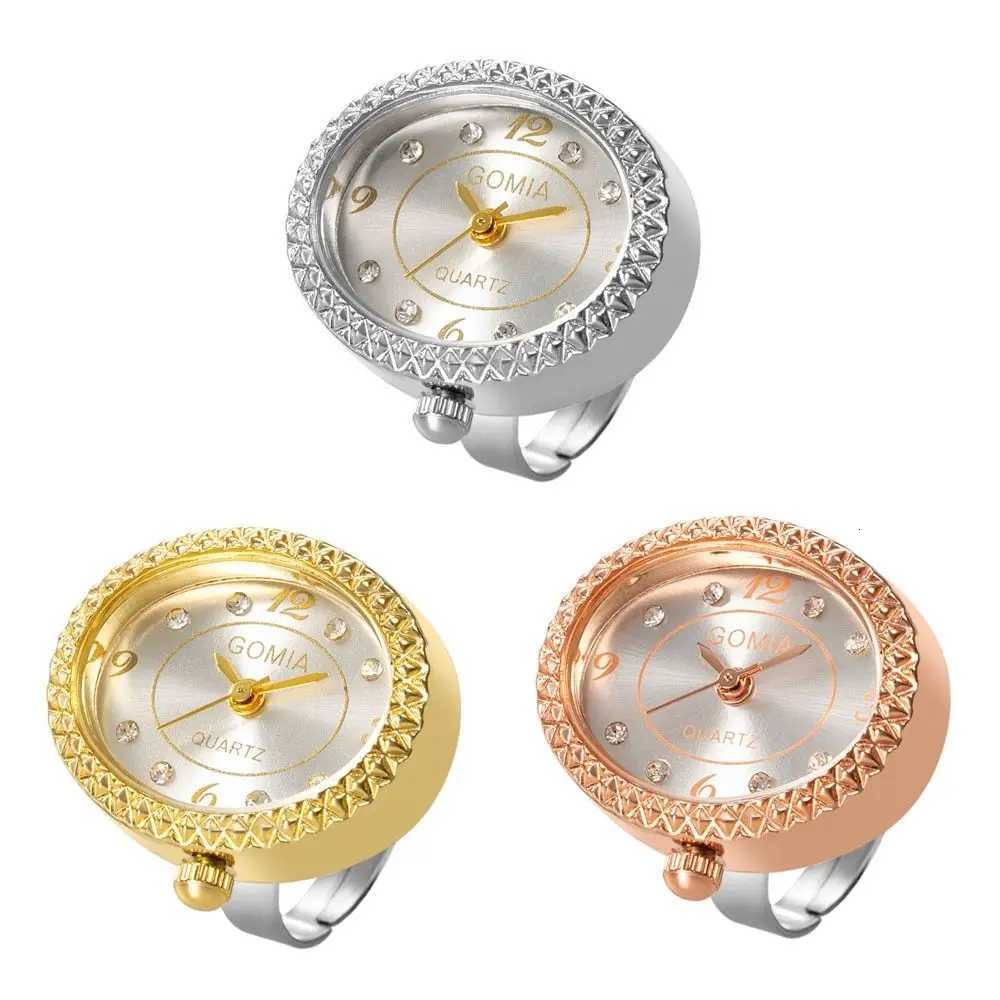 Alloy Digital Couple Watch Ring Fashion Retro Quartz Elastic Rings Jewelry Gift Round Quartz Finger Rings for Women y250730