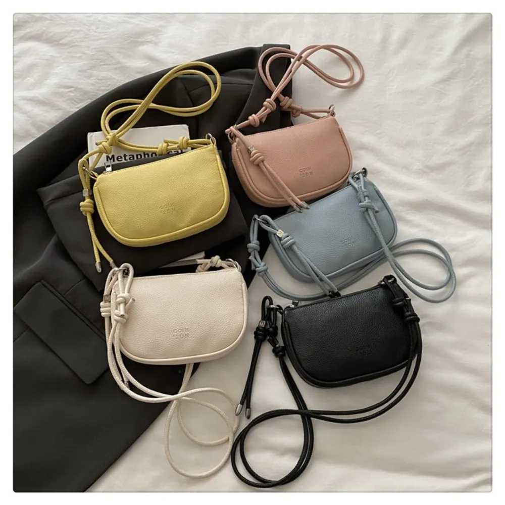 Korean Exquisite Womens Shoulder Bag PU Leather Mini Crossbody Bag Solid Color Small Commuting Bag s Y250730