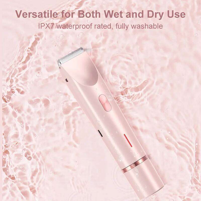 Dual Electric for Women Waterproof Wet & Dry Razors 2 in 1 Bikini Hair Trimmer Detachable Head Shaver