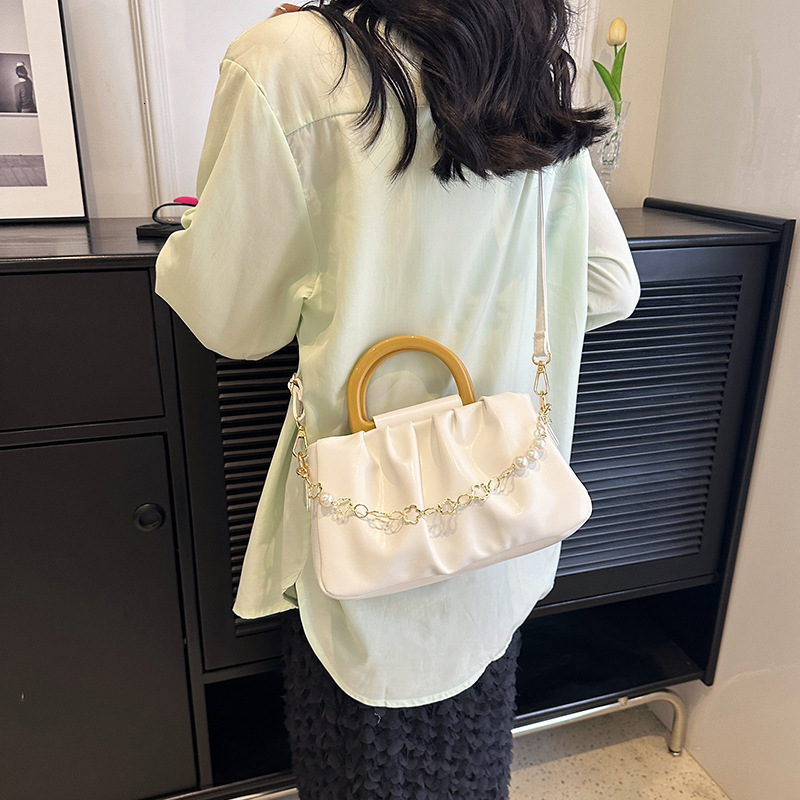 Pleated Niche Design High-End Handbag for Women 2023 New Versatile Crossbody Chain Underarm Shoulder Bag ddmymoon