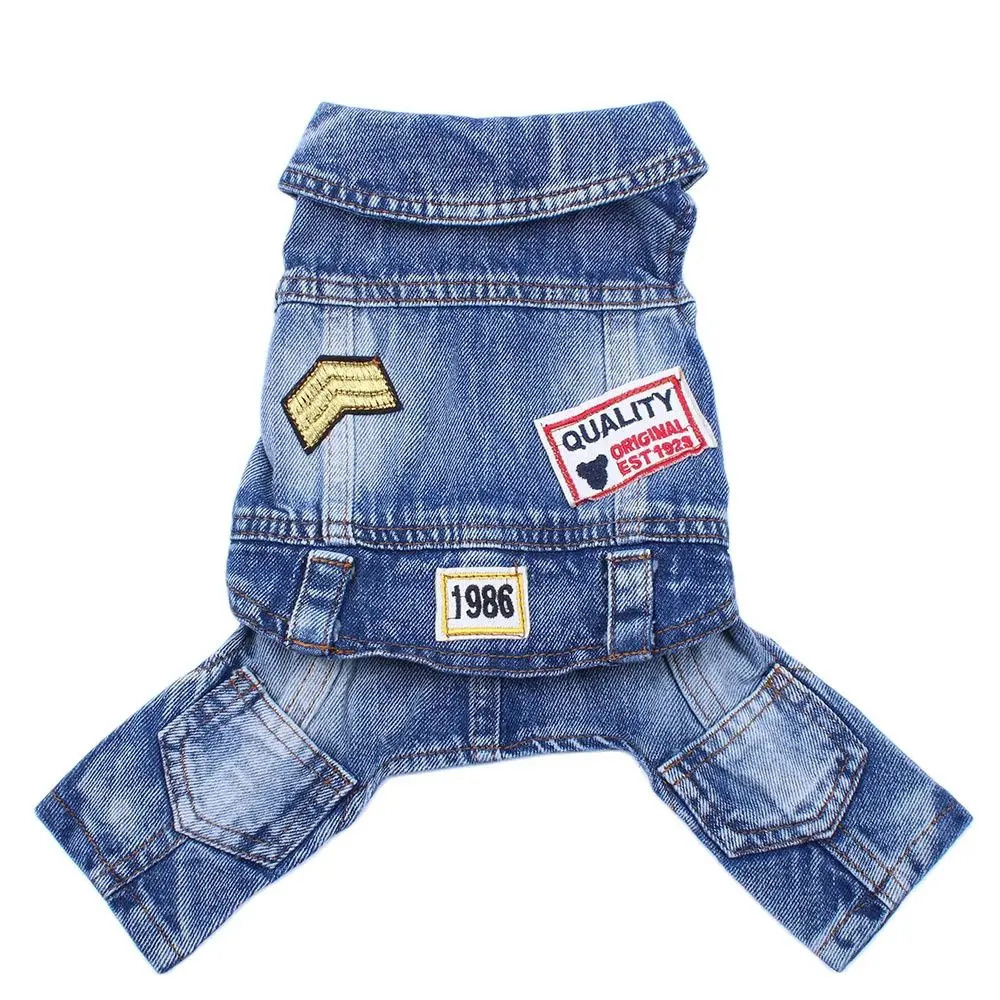 Dog Pet Denim Jumpsuit Pants Pet Puppy Coat Jacket Spring/Autumn Clothes 6 sizes 250729