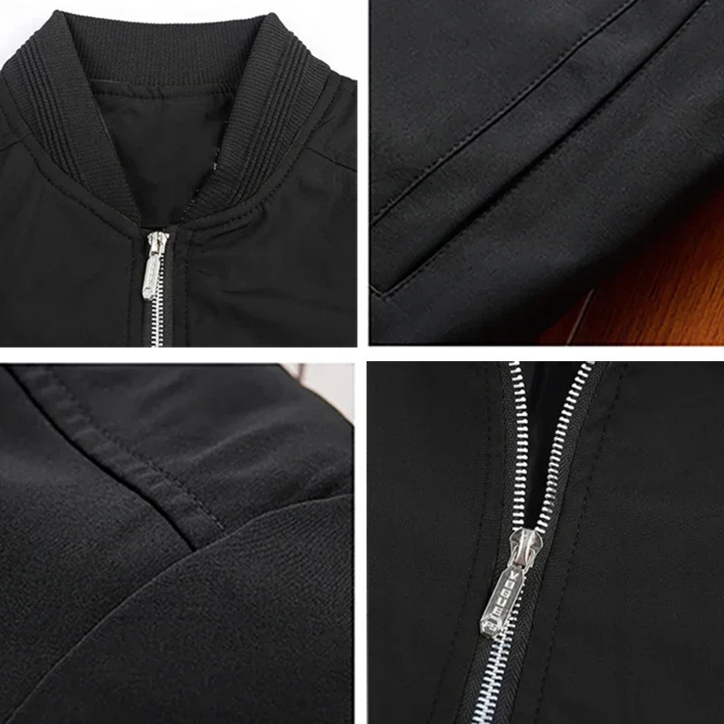 Mens Cargo Zippered Jacket Casual Street Multi Pocket Work Slim Fit Pilot Baseball Suit Clothing 250730