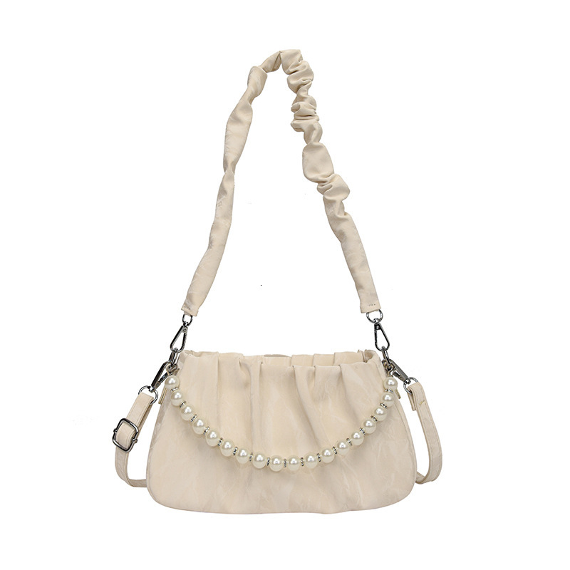 Textured Pearl Wrinkle Cloud Underarm for Women 2024 New Summer Niche Versatile Single Shoulder Crossbody Small Square Bag ddmymoon
